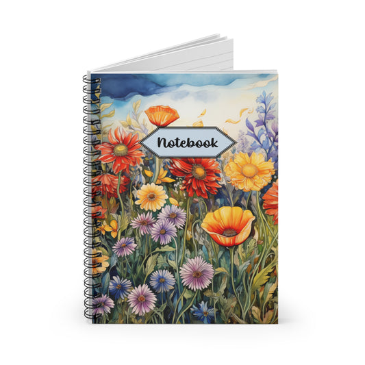 Wildflower Spiral Notebook - Ruled Line