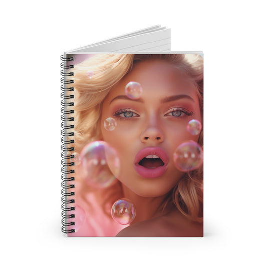 Bubble Lady 3 Spiral Notebook - Ruled Line