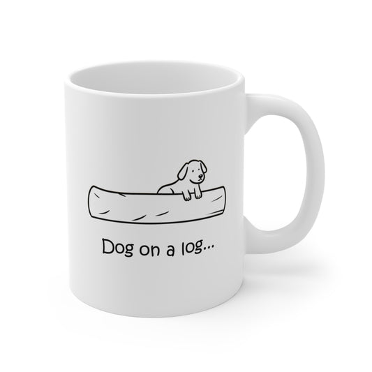 Dog on a log - Mug 11oz